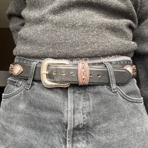 Vtg Leather Western Cowboy Belt Men’s 32-34”